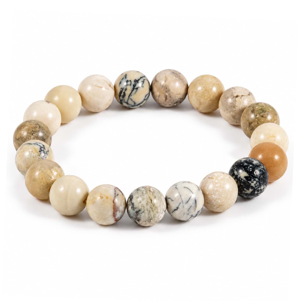 Weisser Opal Kugeln 10mm Armband