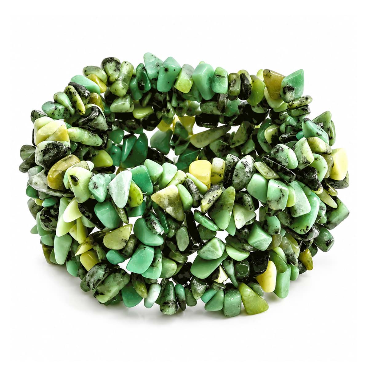 Chrysopras "Fancy-Chips"  4-6mm Armband (China)