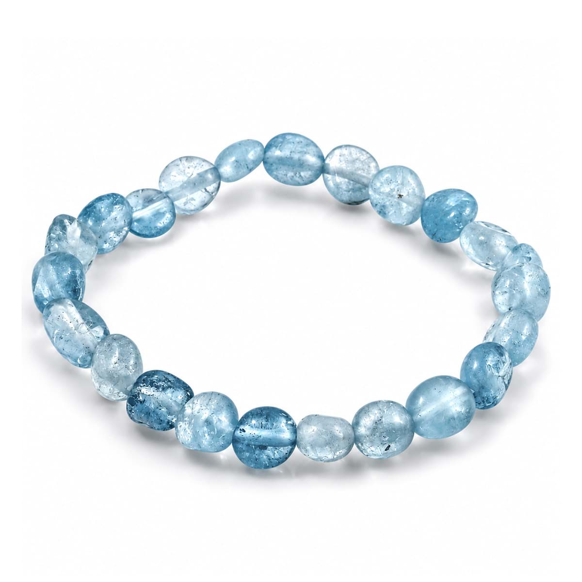 Aquamarin Nuggets  6-8mm Armband