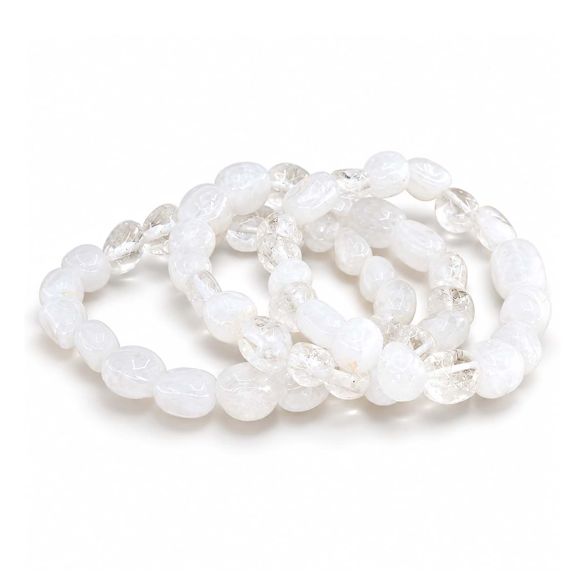 Bracciale di cristallo di rocca crazy nuggets 8-12 mm