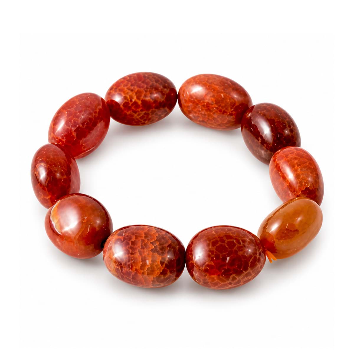 Bracciale con nuggets di agata di fuoco 18-22 mm