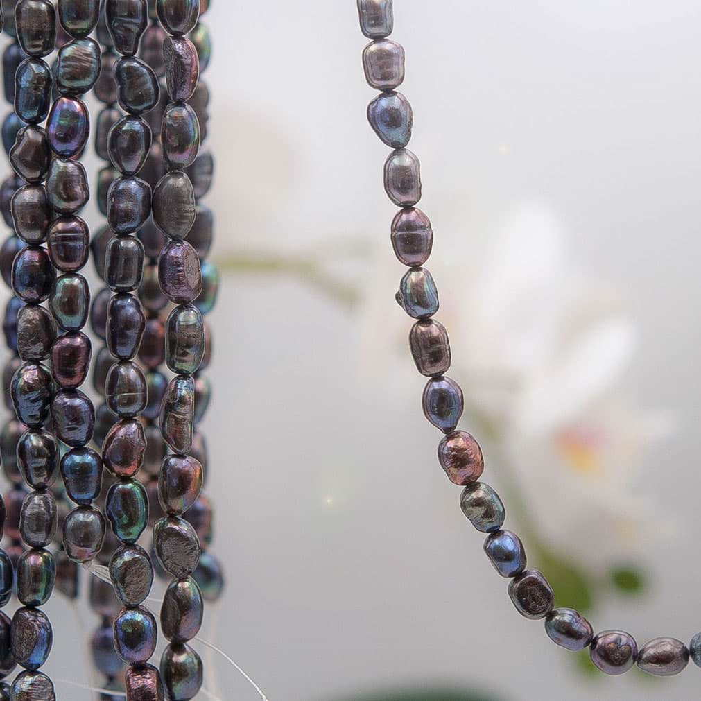 Perles d'eau douce baroques fil de perles 8.5x7mm (gris) 