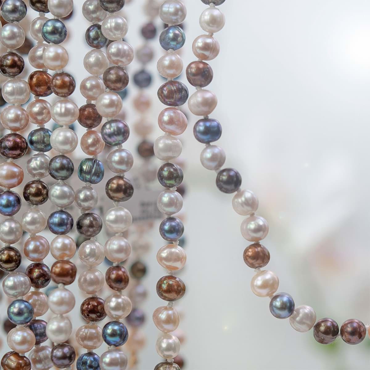 Süsswasser Perlen Barock  7.5mm Strang (multicolor/gefärbt)