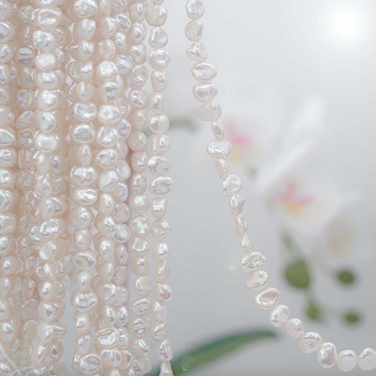 Perle d'acqua dolce barocche 7x6mm filo "Keshi"