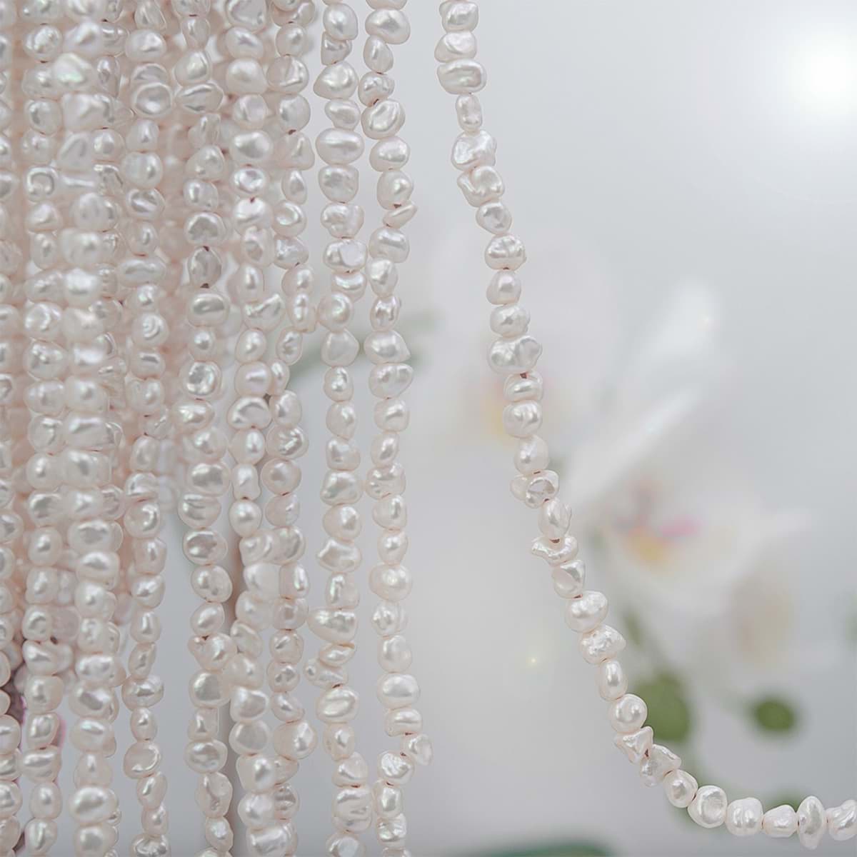 Perle d'acqua dolce barocche 6x5 mm a filo "Keshi