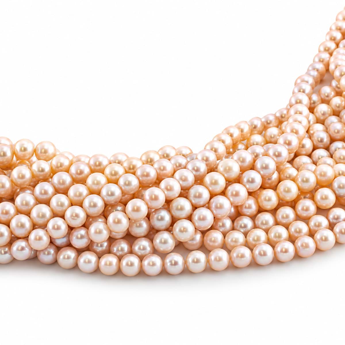 Süsswasser Perlen Barock 7x8mm Strang, (peach)