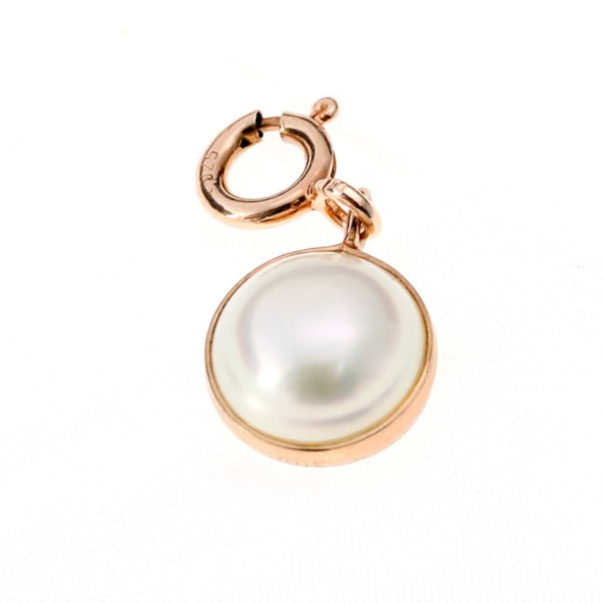 Perle 10 mm con anello a molla, argento placcato oro rosa