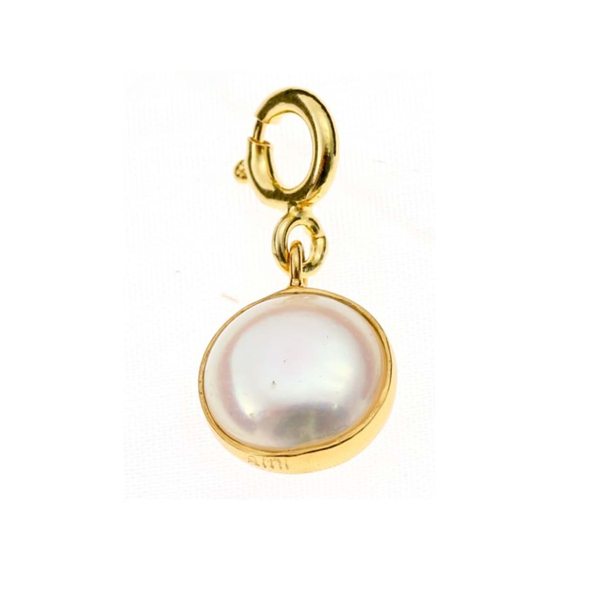 Perle 10 mm con anello a molla, argento placcato oro