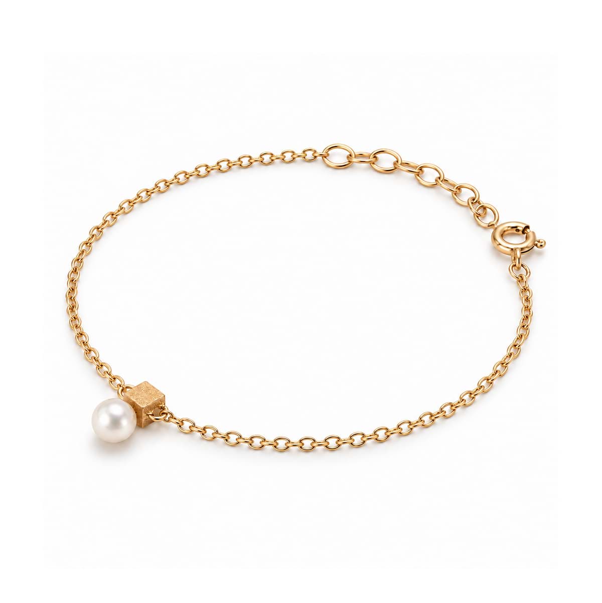 Bracciale "Cube" di perle 3,5 mm 15+2,5 cm. Argento placcato oro