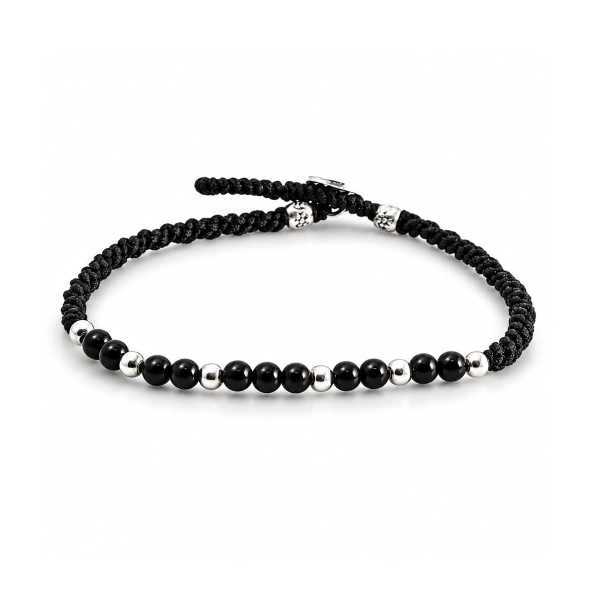 "Nylon". Onyx. Armband. Silber 925 