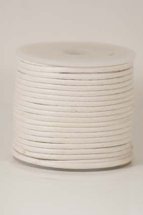 Bild von Band Baumwolle rund 3mm weiss, 25m Rolle