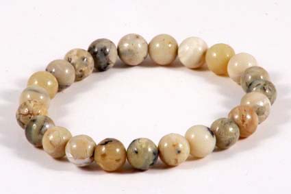 Bild von Weisser Opal Kugeln  8mm Armband