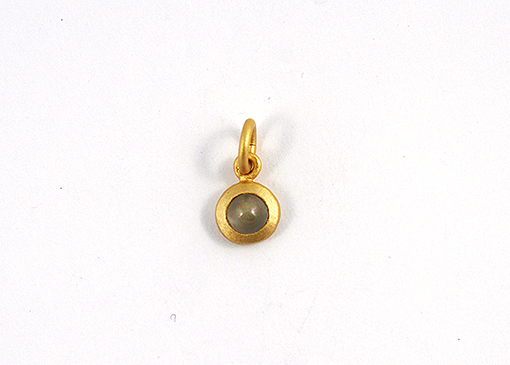 Image de Charm Cab. 7mm, Mondstein Anhänger, Silber vergoldet