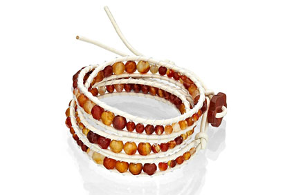 Bild von "El Vagabundo" Armband, Karneol facettierte Kugeln 4-6mm, 3-reihig