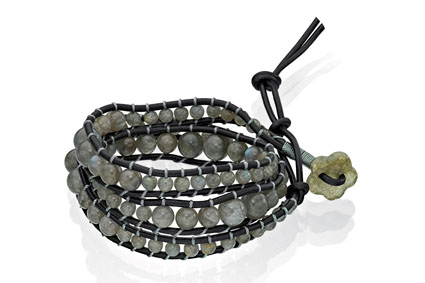 Immagine di "El Vagabundo" Armband, Labradorit Kugeln 4-6mm, 3-reihig