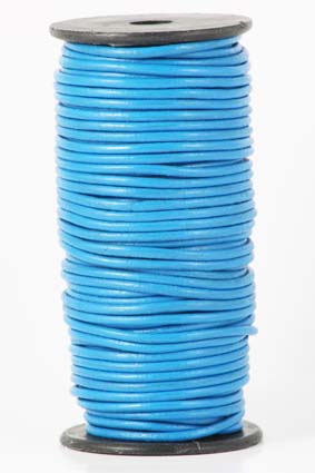 Bild von Lederband rund 2mm blau (Büffelleder)