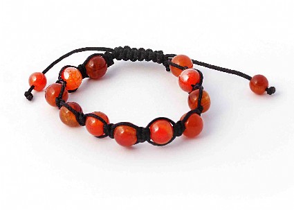 Bild von Shambala Armband Feuerachat Kugeln 10mm