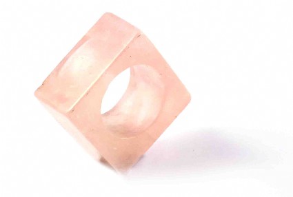 Image de Rosenquarz Ring "Quadrat"