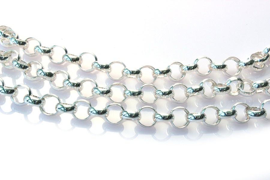 Bild von Silber Rolo Kette 9x4mm