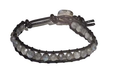 Image de "El Vagabundo" Armband, Labradorit facettierte Kugeln 6mm, 19cm