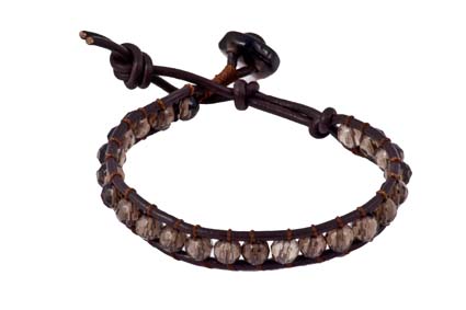 Image de "El Vagabundo" Armband, Rauchquarz facettierte Kugeln 6mm, 19cm