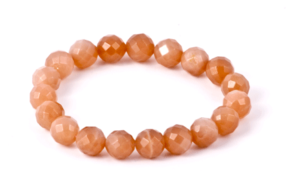 Bild von Mondstein facettierte Kugeln 10mm Armband (peach)