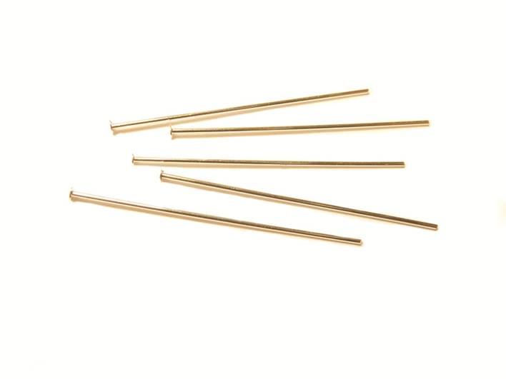 Bild von Head Pins 50x0.7mm Silber vergoldet