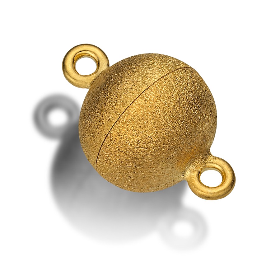 Bild von Magnetverschluss Kugel, Silber vergoldet matt