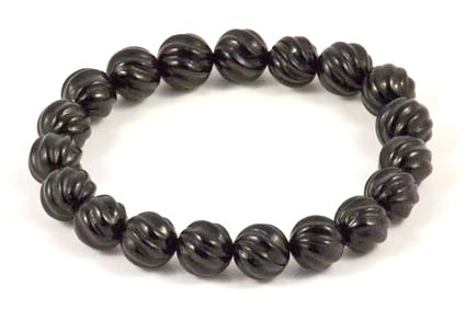 Bild von Onyx Kugeln  8mm Kugeln matt mit Rutilquarz fac. Nugget Armband