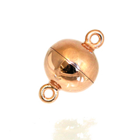Bild von Magnetverschluss Kugel 12mm Silber  rosévergoldet