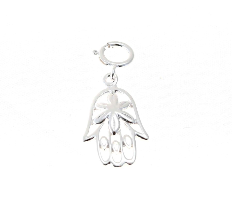 Immagine di Charm Hand der Fatima mit Federring Anhänger 19x10mm, Silber 925