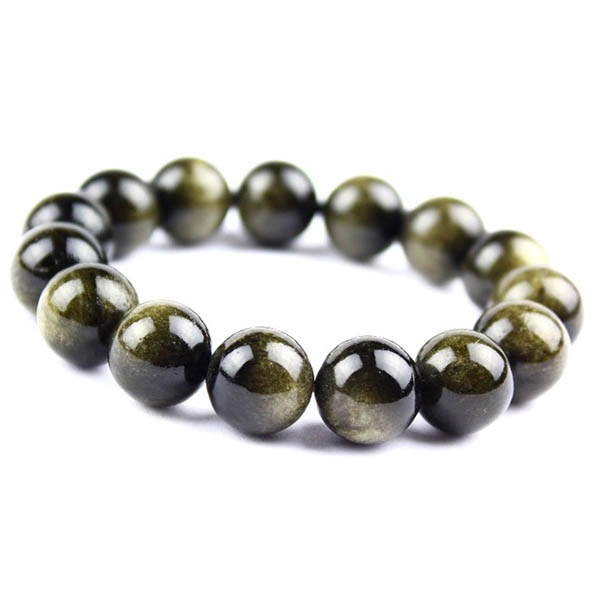 Image de Gold-Obsidian Kugeln 10mm Armband