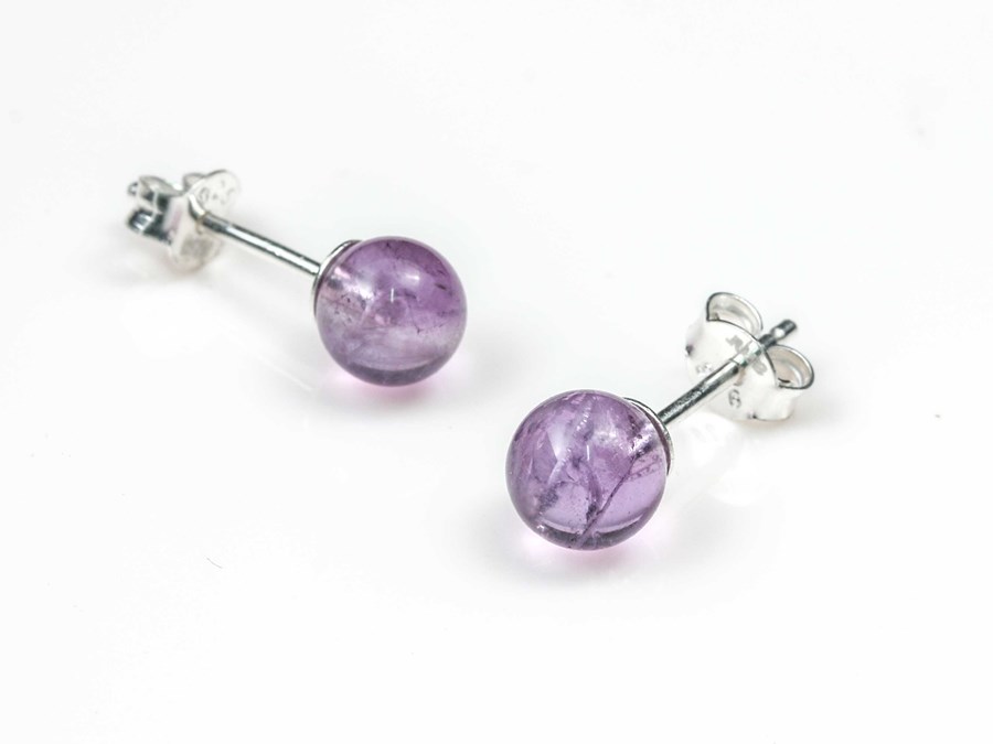 Image de Amethyst Kugel 6mm Ohrstecker, Silber 925