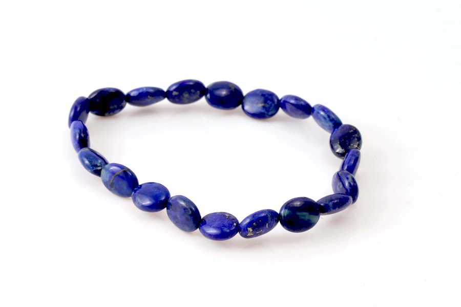 Image de Lapis Oval flach 8x10mm Extra Armband