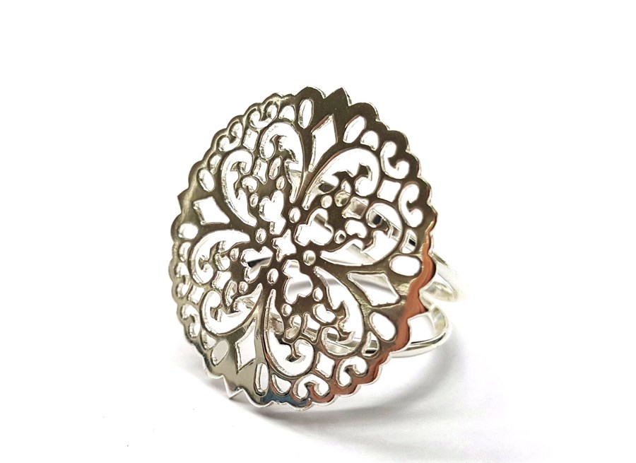 Immagine di Ring "Blume", ziseliert, 27mm, 925 Silber