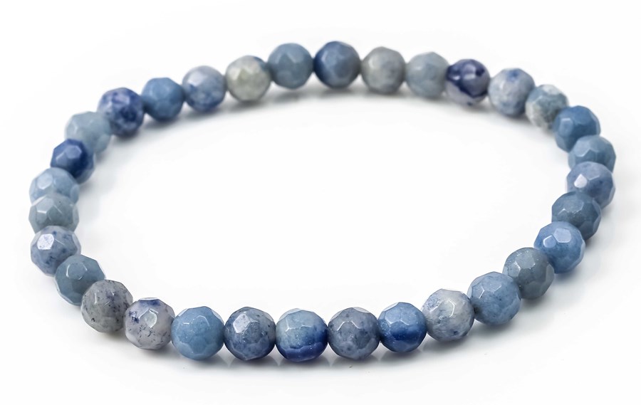 Image de Blauquarz facettierte Kugeln  6mm Armband