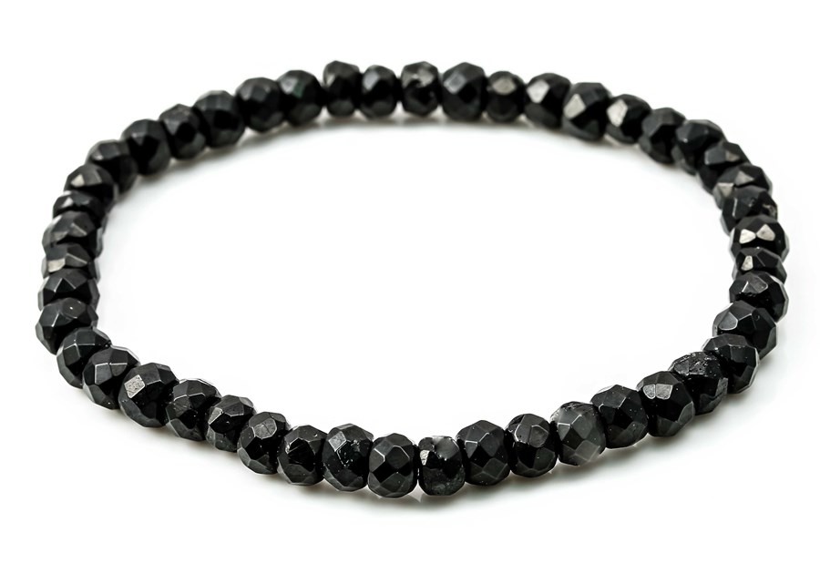 Bild von Turmalin (Schörl) fac. Button  6mm Armband