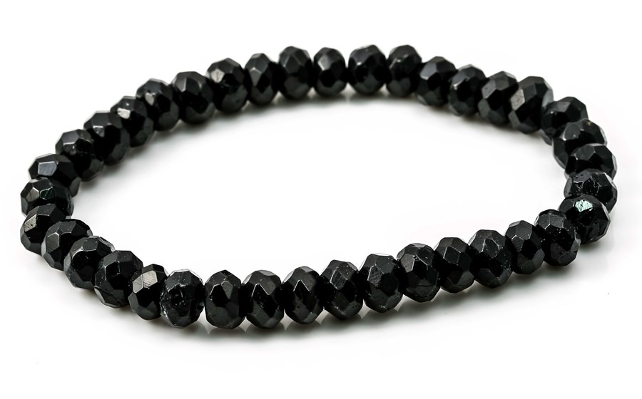 Bild von Turmalin (Schörl) fac. Button  8mm Armband