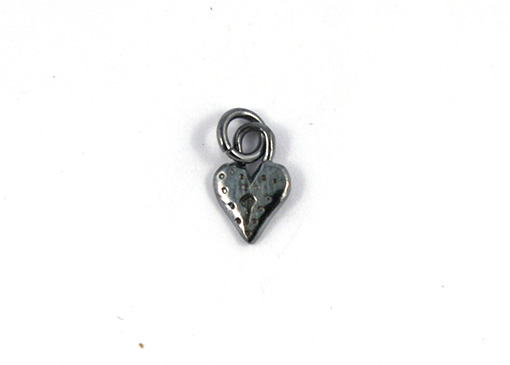 Image de Charm Herz 8mm mit Schlüsselloch Anhänger, black rhod. 