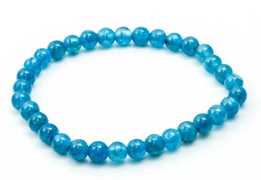 Image de Apatit blau Kugeln 4mm Armband