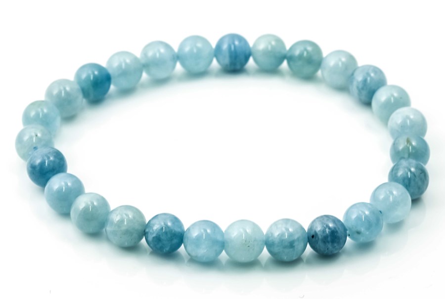 Bild von Aquamarin Kugeln  6mm Armband Extra