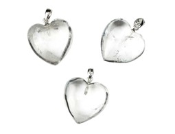 Bild von Anhänger Bergkristall Herz 2 cm mit Silber