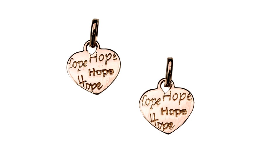 Immagine di Hope Herz 16x12mm mit Ring Charm Anhänger, Silber rosévergoldet