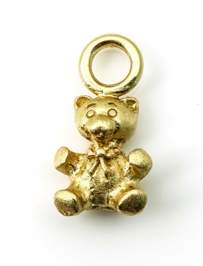 Bild von Teddy Bär 17mm Anhänger, Silber vergoldet