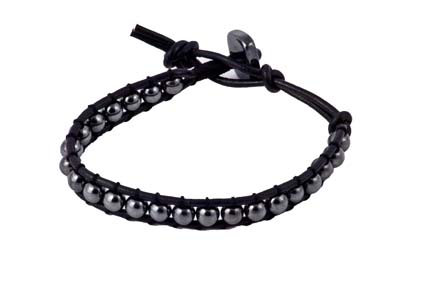 Immagine di "El Vagabundo" Armband, Hämatit Kugeln 6mm, 19cm