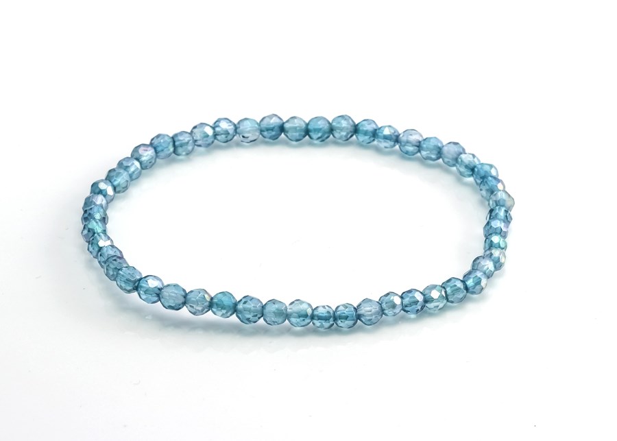 Bild von Aqua Aura fac. Kugeln  4mm Armband