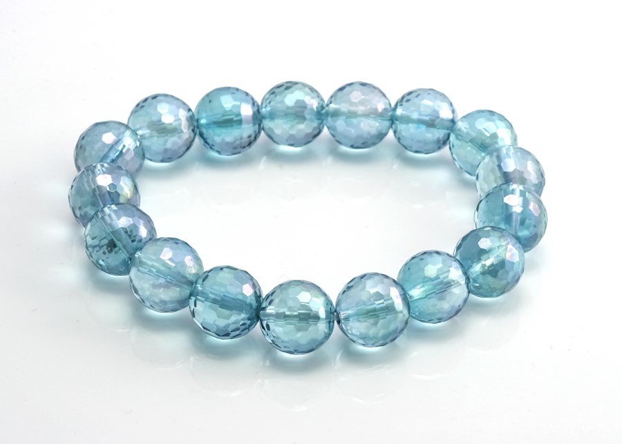 Bild von Aqua Aura fac. Kugeln 12mm Armband