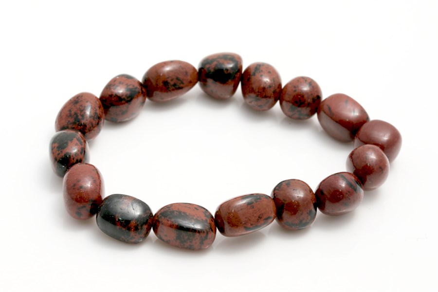 Immagine di Mahagony Obsidian Nuggets Crazy  9-12mm Armband