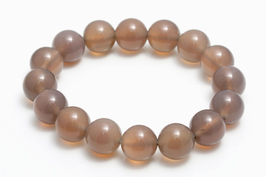 Bild von Achat Kugeln 12mm Armband grau
