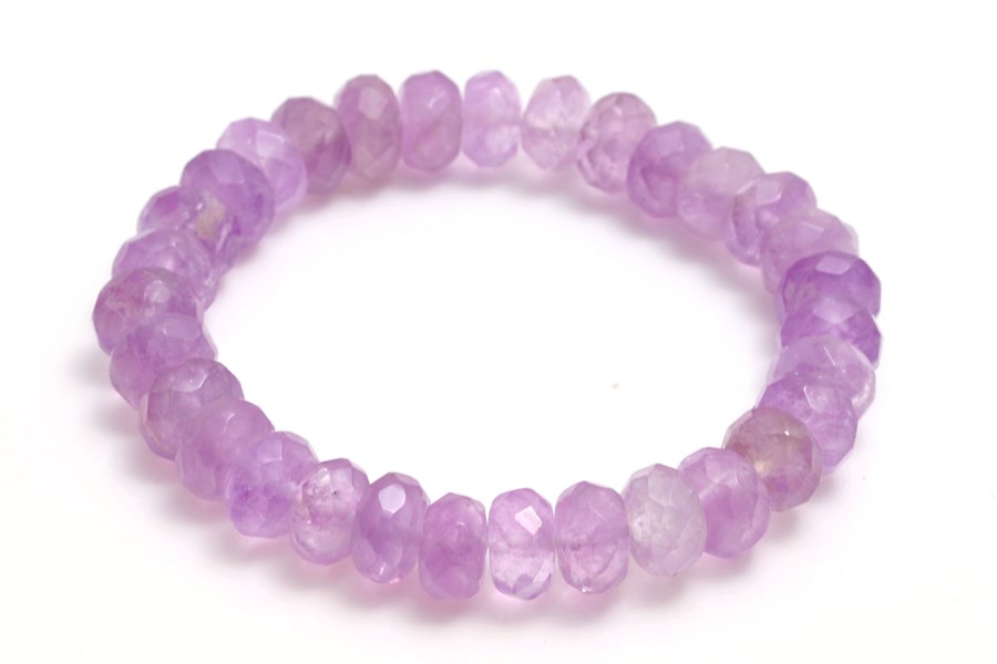 Image de Amethyst fac. Button 10mm Armband